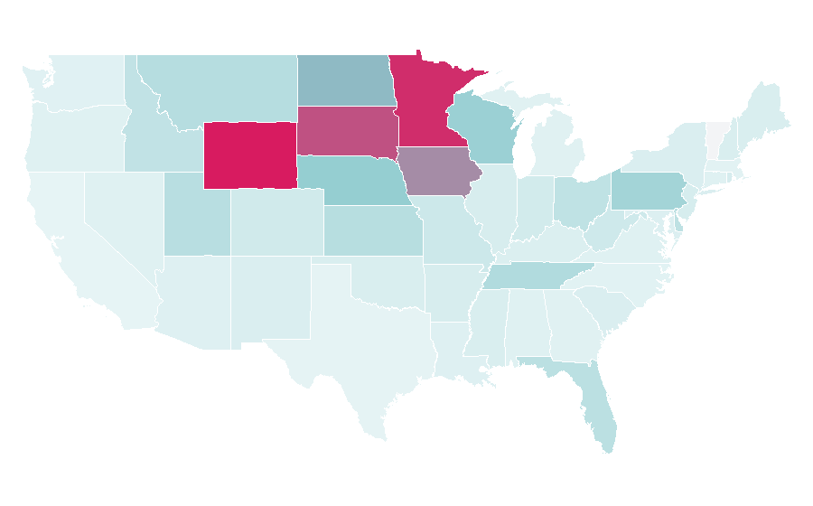 Affinity by region — Perkins Restaurant & Bakery, United States