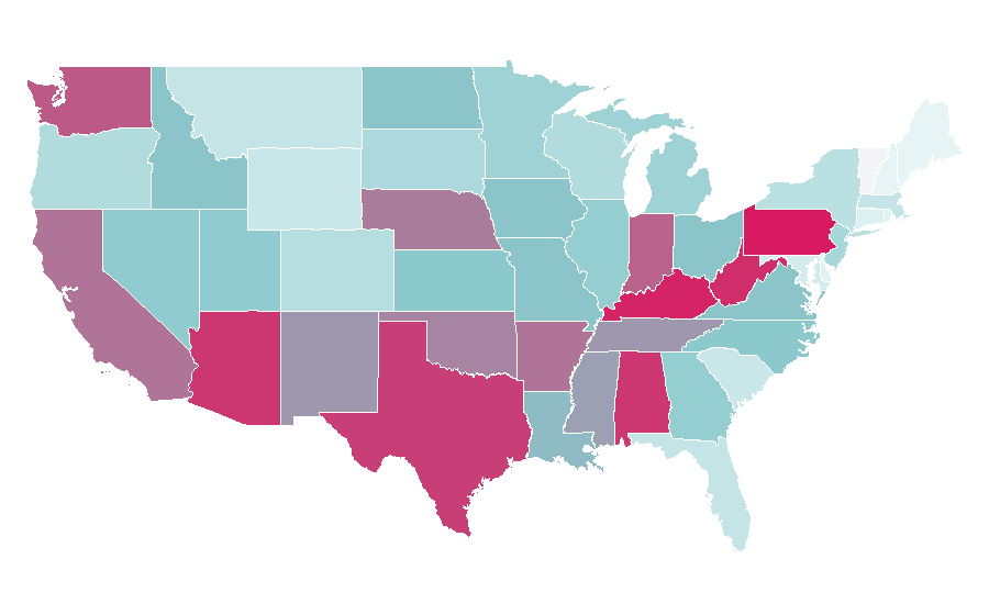 Affinity by region — Perm (hairstyle), United States