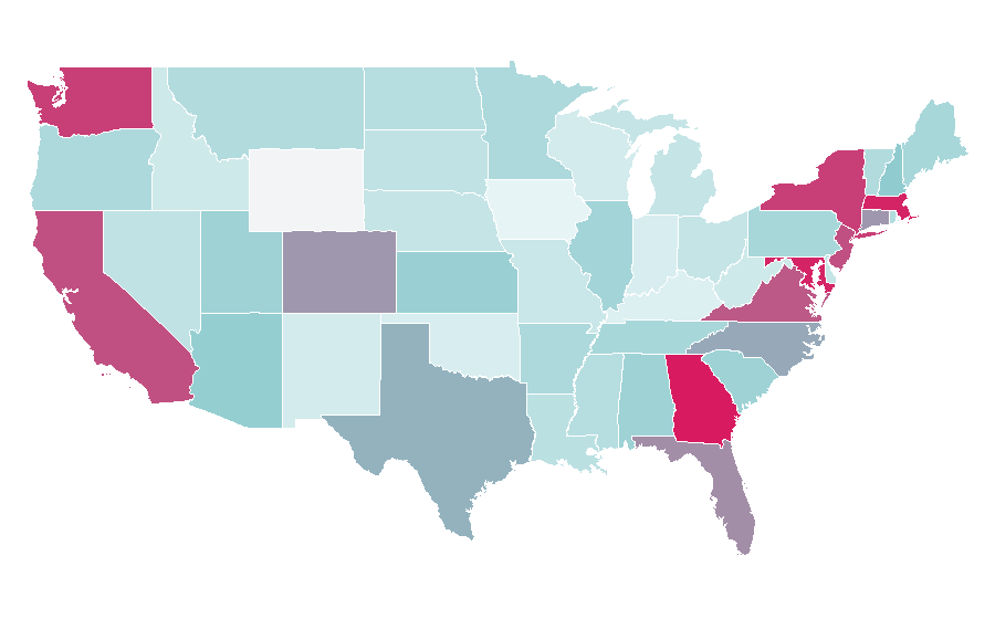Affinity by region — Personal stylist, United States