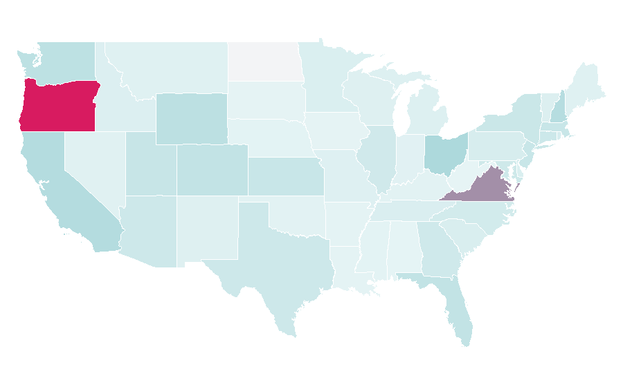 Affinität nach Region — Personal trainer, USA