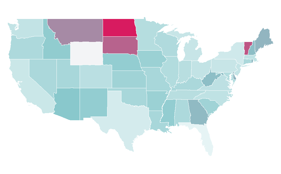 Affinity by region — Personalized learning, United States