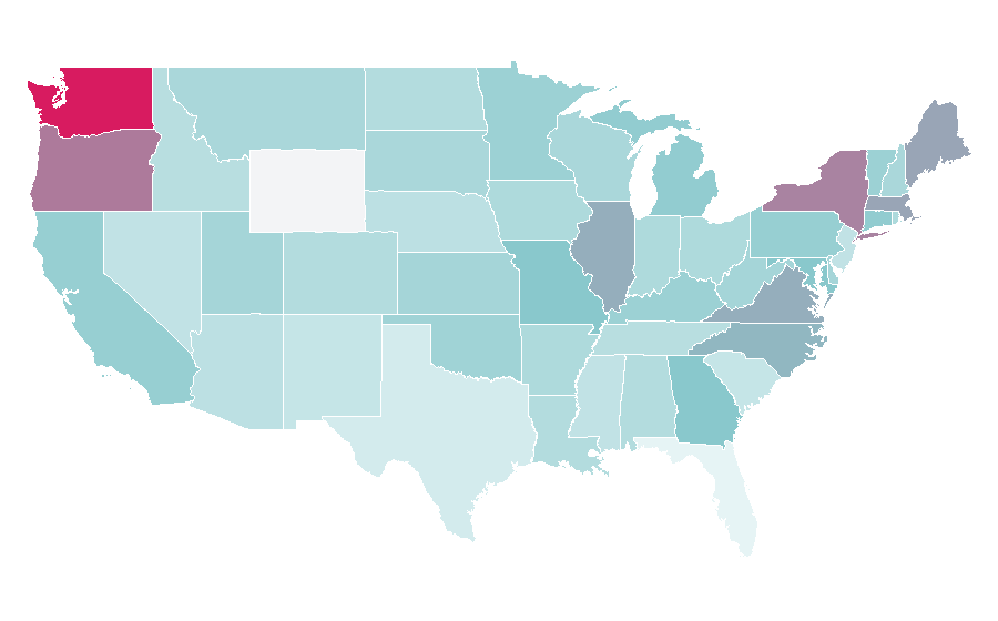 Affinity by region — Pescetarianism, United States