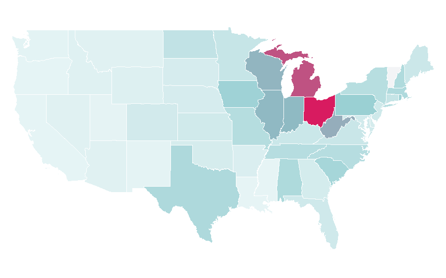 Affinity by region — Pet Supplies Plus, United States