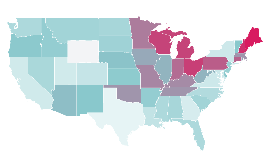 Affinity by region — Peter Tork, United States