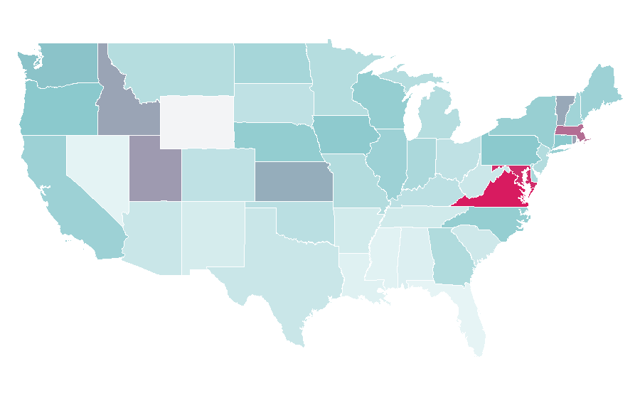 Affinity by region — Pew Research Center, United States