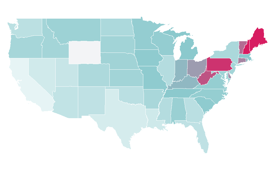 Affinity by region — Pfaltzgraff, United States