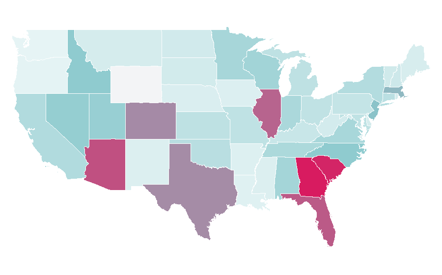 Affinity by region — PGA TOUR Superstore, United States