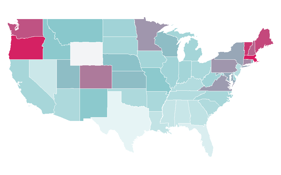 Affinity by region — Philately, United States