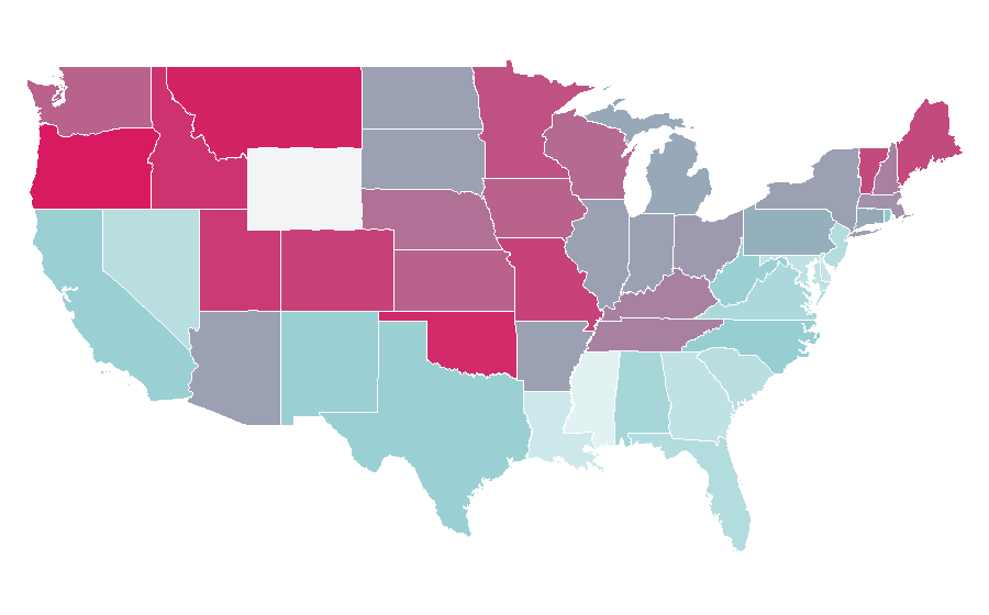 Affinity by region — Philip Seymour Hoffman, United States