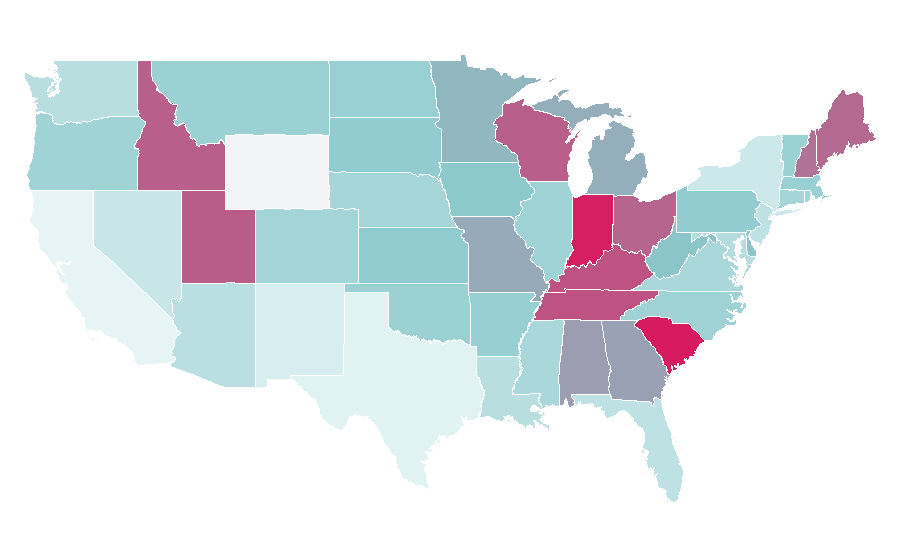 Affinity by region — Phillip Phillips, United States