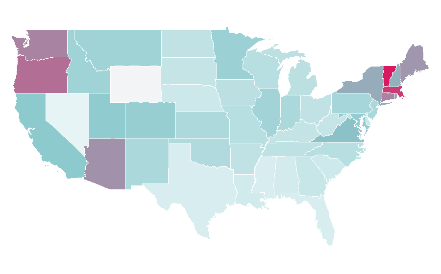 Affinity by region — Philology, United States