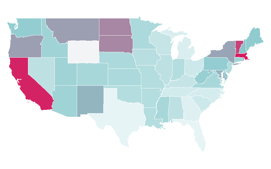 Affinity by region — Philosophy of science, United States