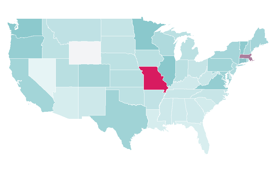 Affinity by region — Phyllis Schlafly, United States