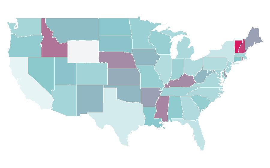 Affinity by region — Physical cosmology, United States