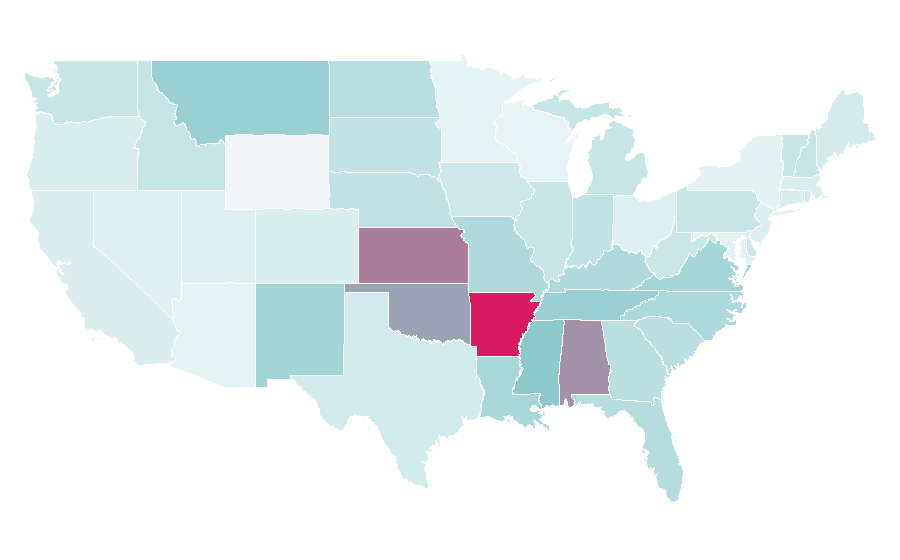 Affinity by region — Pi Kappa Alpha, United States