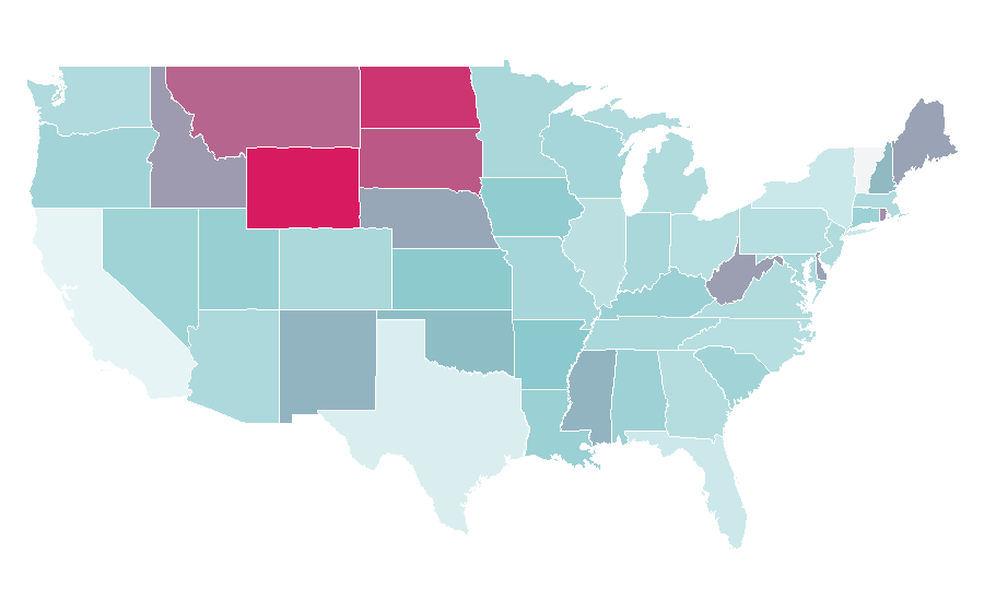 Affinity by region — Piano pedagogy, United States