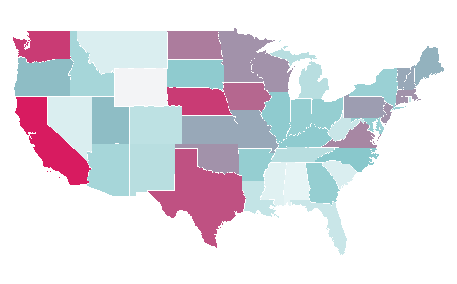 Affinity by region — Pictionary, United States