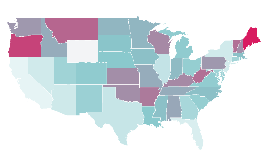 Affinity by region — Piebald, United States