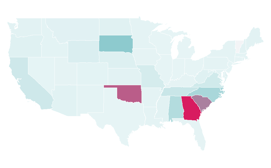 Affinity by region — Piedmont, United States