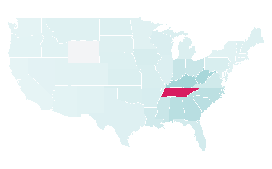 Affinity by region — Pigeon Forge, Tennessee, United States