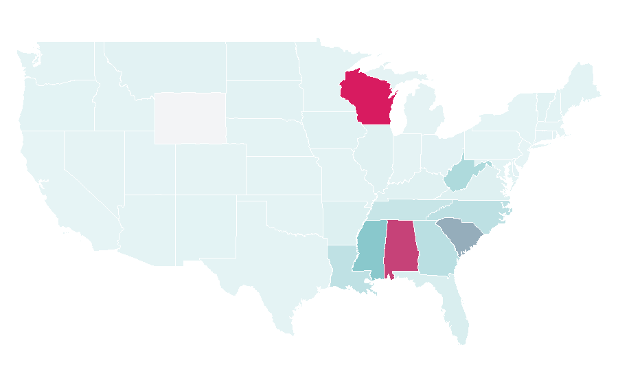 Affinity by region — Piggly Wiggly, United States