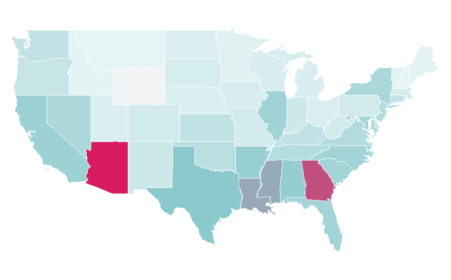 Affinity by region — Pigtail, United States