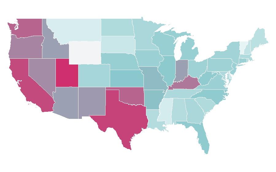 Affinity by region — Pikachu, United States