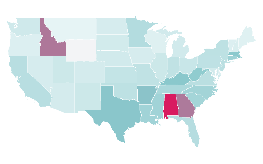 Affinity by region — Pilgrim, United States