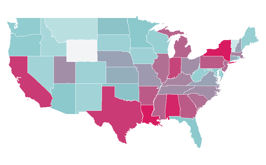 Affinität nach Region — Pillow, USA