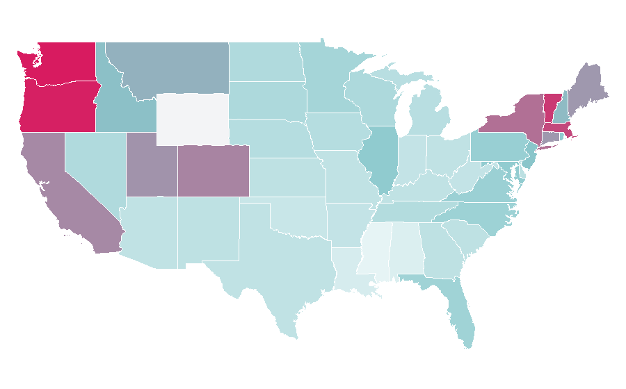 Affinity by region — Pilsner, United States
