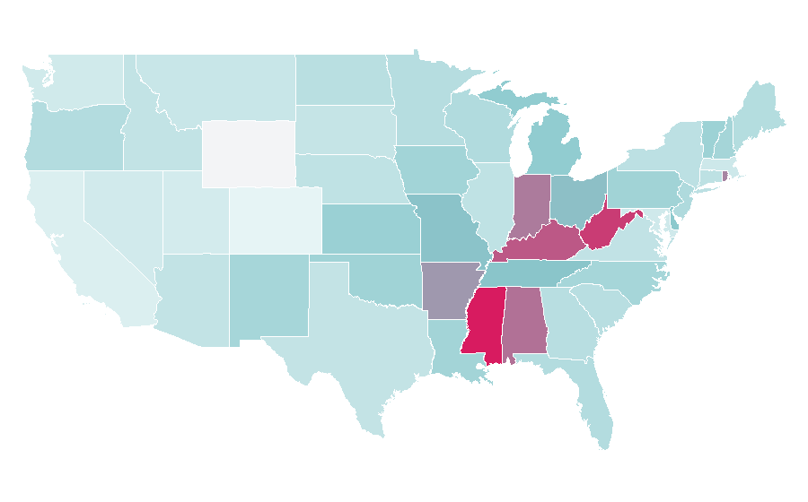 Affinity by region — PINCHme, United States