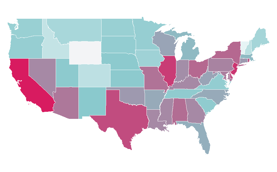 Affinity by region — Pink, United States