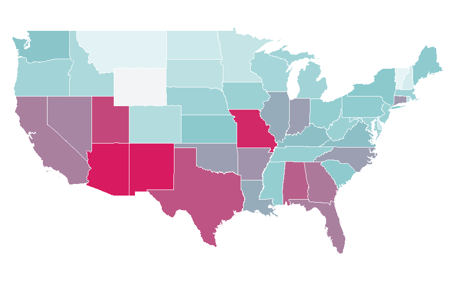 Affinity by region — Pitbull (rapper), United States