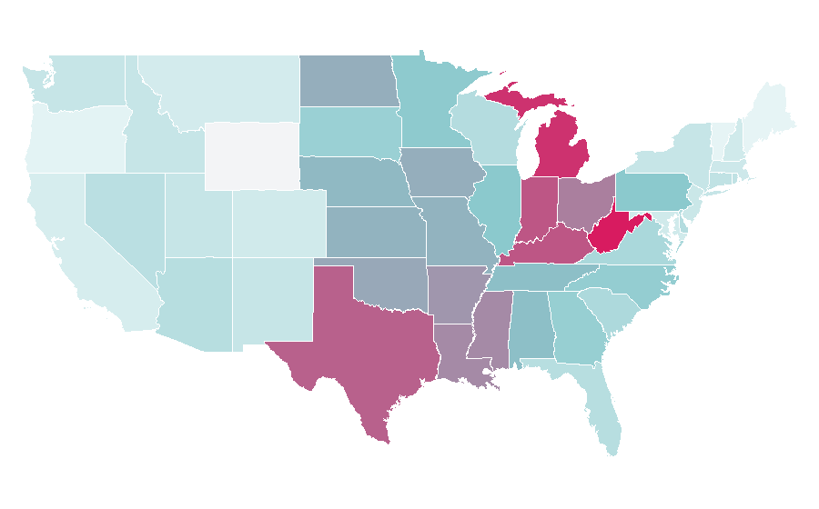 Affinity by region — Pizza Rolls, United States
