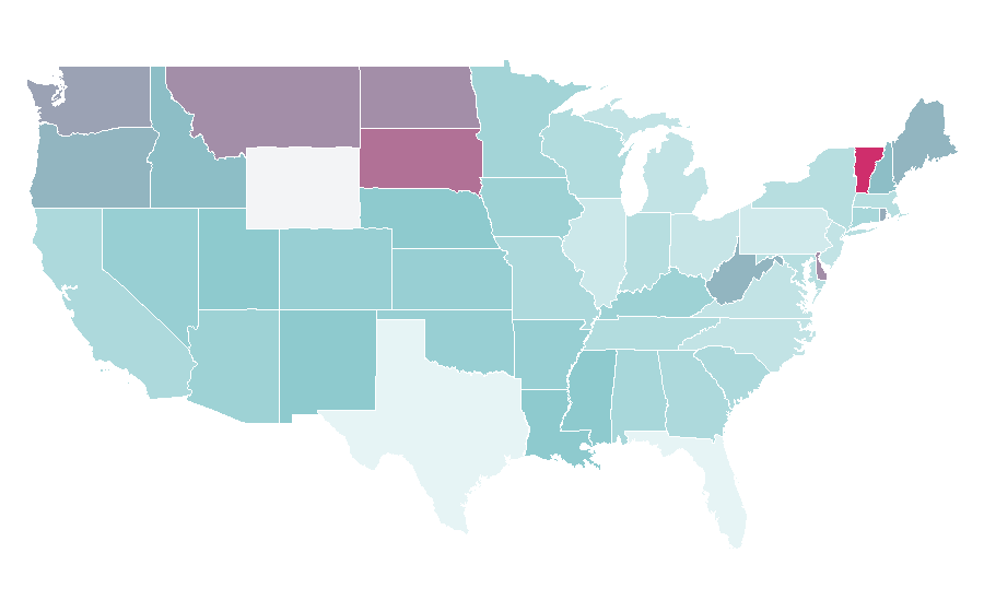 Affinity by region — Planets in astrology, United States