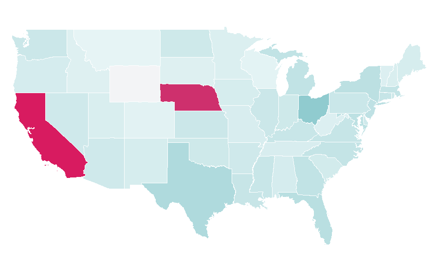 Affinity by region — Plank (exercise), United States