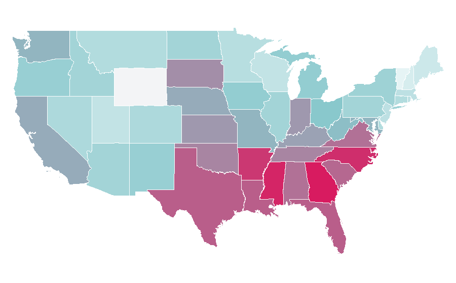 Affinität nach Region — Planning, USA