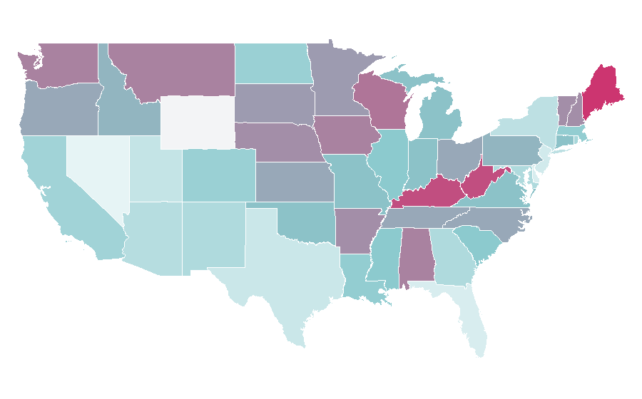 Affinity by region — Plantar fascia, United States
