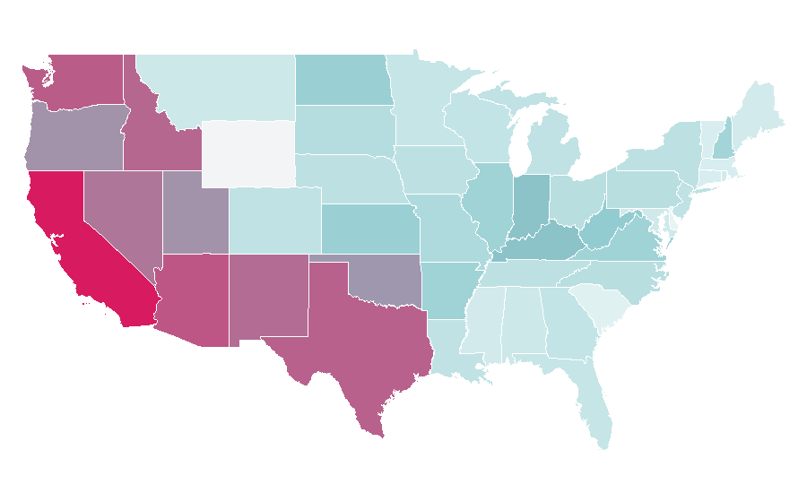 Affinity by region — Plants vs. Zombies, United States