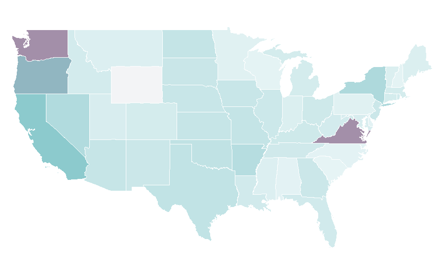 Affinity by region — PLAYERUNKNOWN'S BATTLEGROUNDS, United States