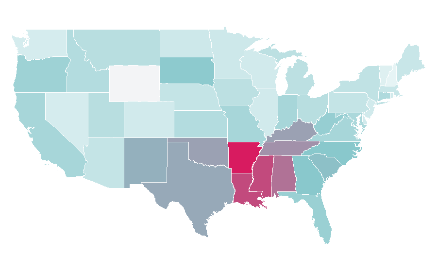 Affinity by region — Playlist, United States