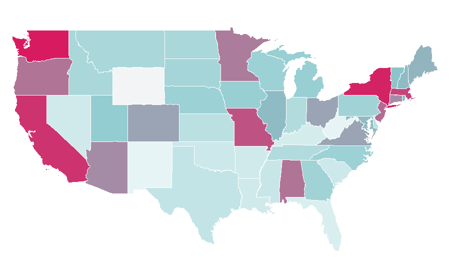 Affinity by region — Pleat, United States