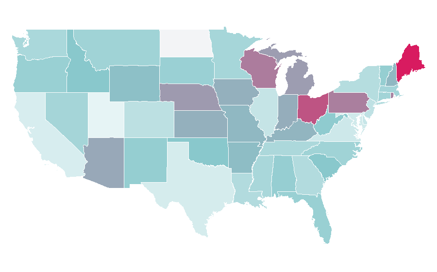 Affinity by region — PlentyofFish, United States