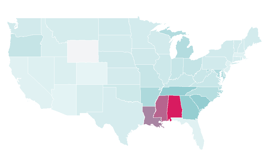 Affinity by region — Plus Size Fashion, United States