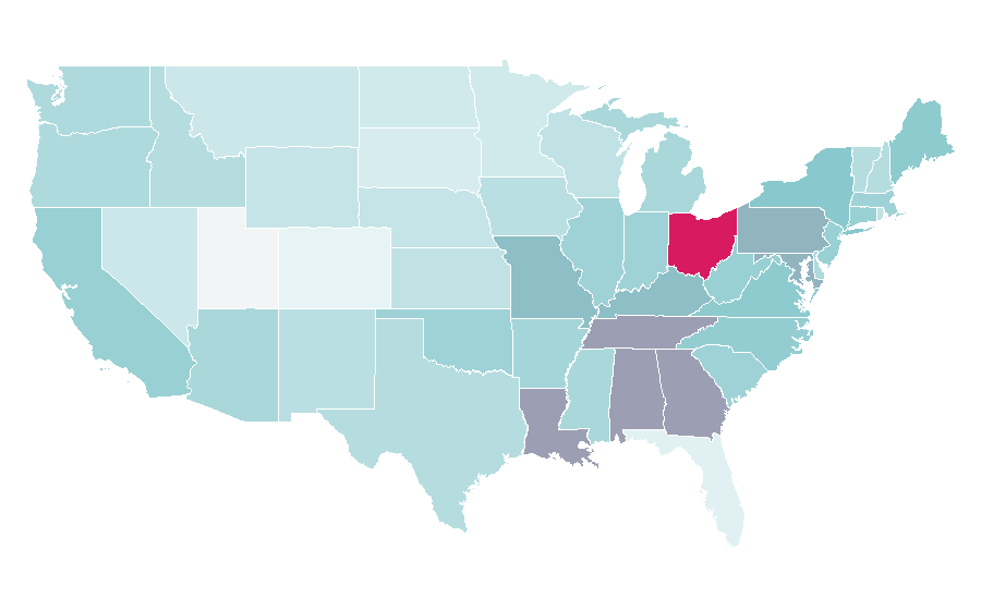Affinity by region — Plus-size model, United States