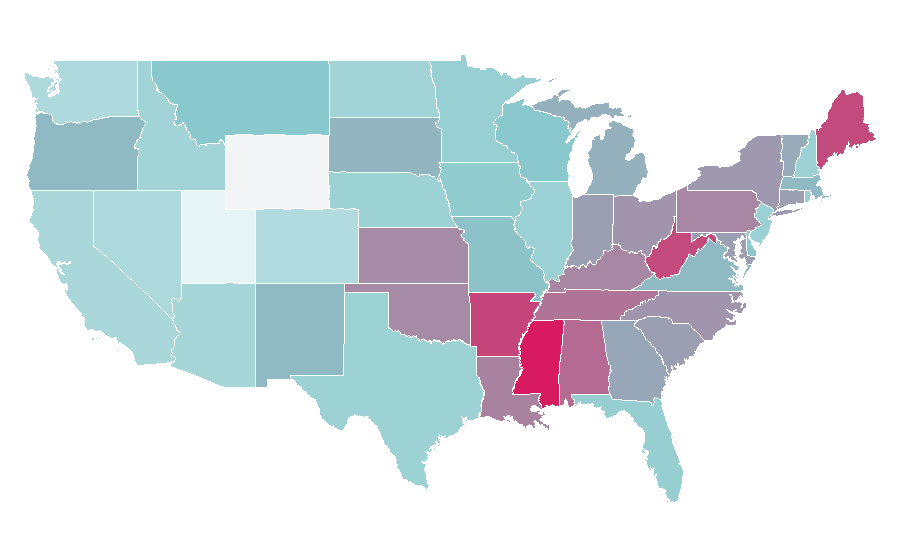 Affinity by region — Pluto TV, United States