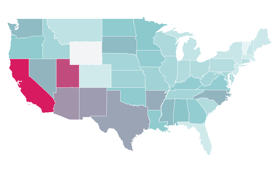 Affinity by region — Pneumonia, United States