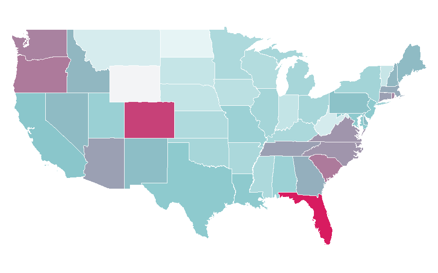 Affinity by region — P.O.D., United States