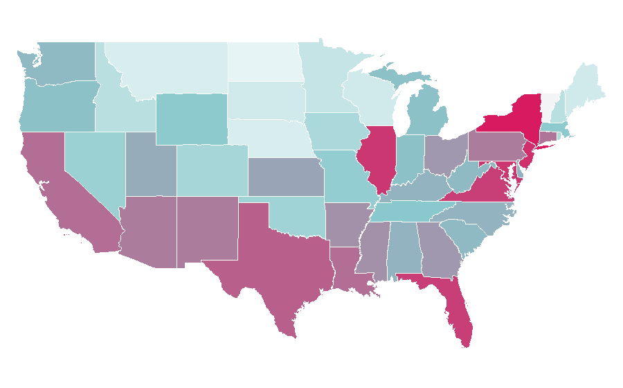 Affinity by region — Podiatrist, United States