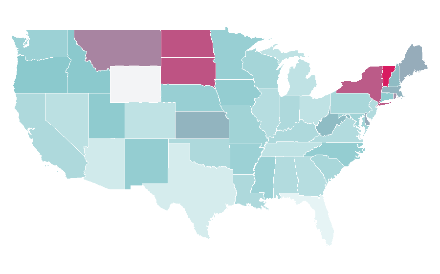 Affinity by region — Poetry reading, United States